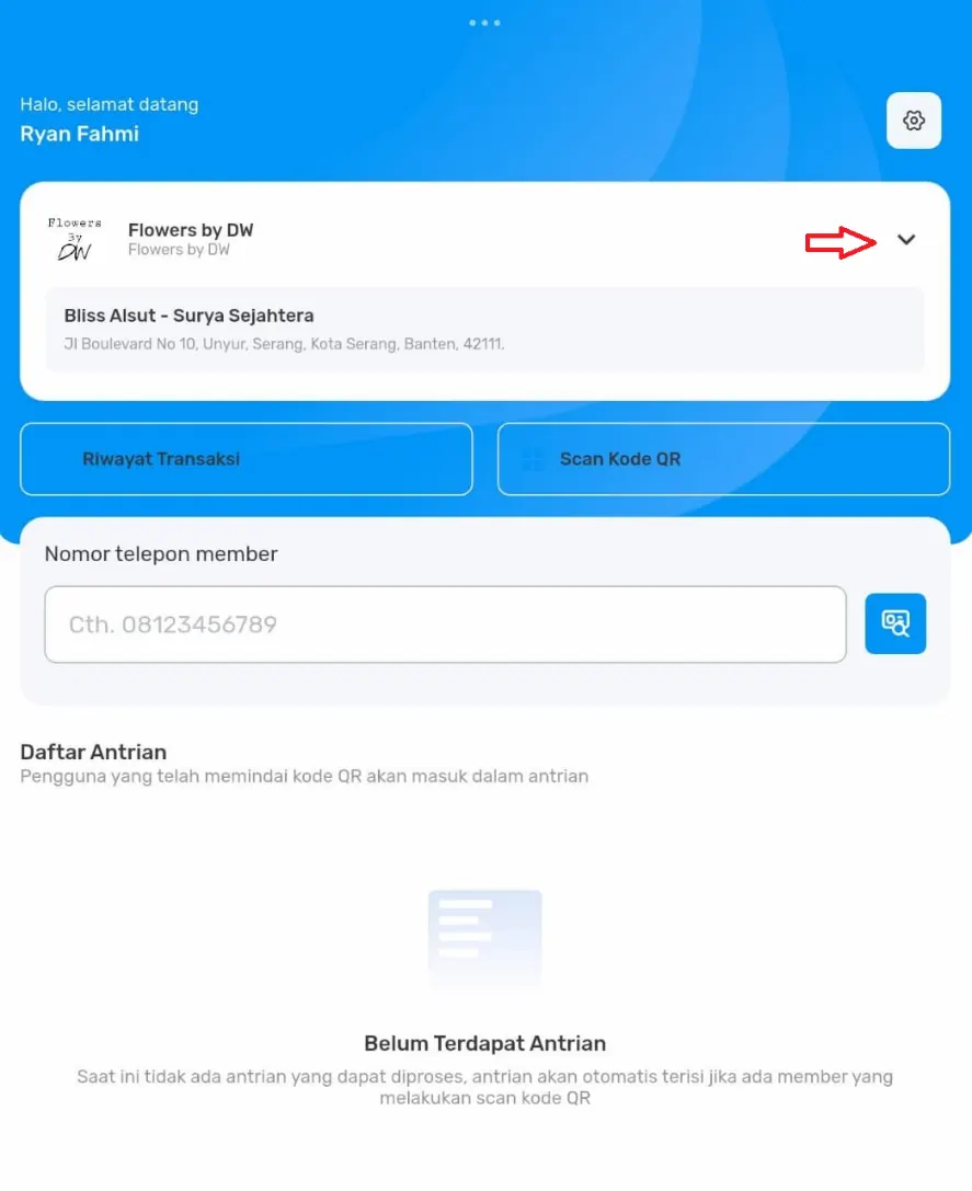 cara pindah akun merchant bliss mobile